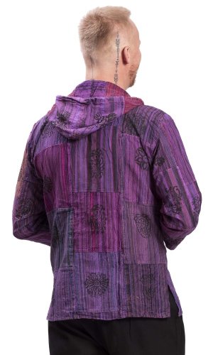 Indická košile / ETNO KURTA WOODSTOCK fialová