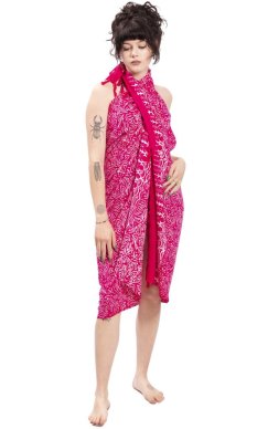 Sarong BALI BATIK czerwony XI.