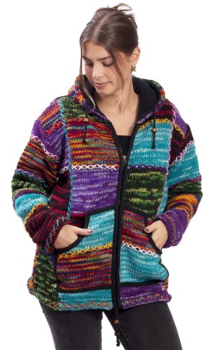 Vlněná svetrobunda multicolor