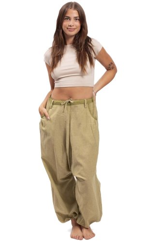 Harémové kalhoty / Sultánky MILDRIM zelené II.