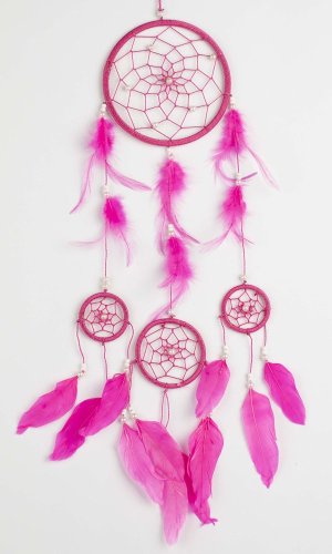 Łapacz snów CIRCLES różowy/ długość 45 cm