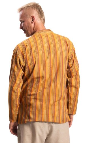 Koszula indyjska / ETNO KURTA STRIPED pomarańczowa III.