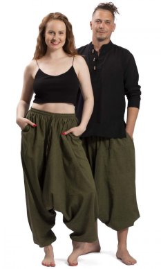 Harémové kalhoty / Sultánky CLASSIC zelené
