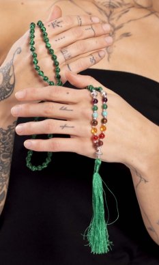 Meditační náhrdelník MALA zelený I.
