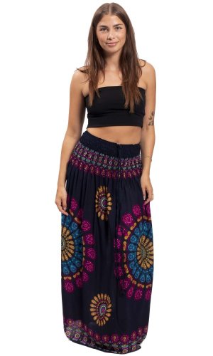 Dlouhá sukně / šaty THAI MANDALA černá I.