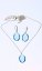 Set náhrdelník a náušnice tyrkysově modrý ovál - Varianta: Růžově zlatý řetízek