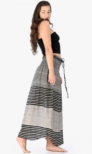 Długa spódnice / suknia paski czarno-biała