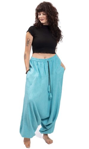 Harémové kalhoty / Sultánky KHADAR tyrkysové