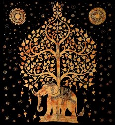 Mandala veľká Elephant Tree oranžová