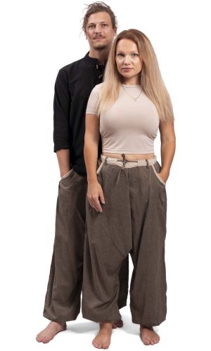 Harémové kalhoty / Sultánky MILDRIM hnědé I.