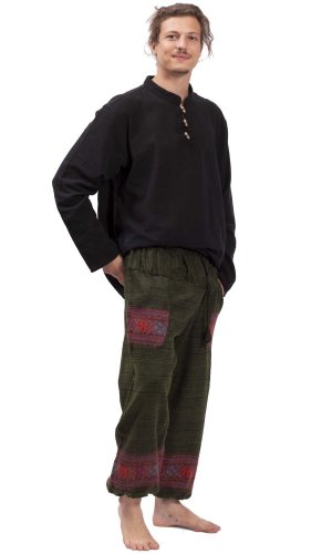 Teplé kalhoty BIHAR FIT zelené