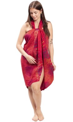 Sarong BALI BATIK czerwony X.
