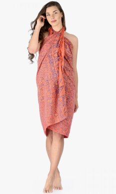 Sarong BALI BATIK ornaments pomarańczowy