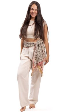 Sarong / szalik JALA / ornament czerwono-czarny I.