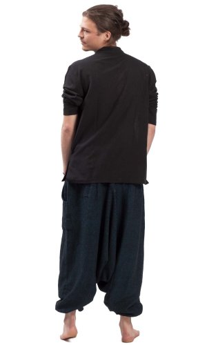 Ciepłe szarawary / Spodnie haremki LAHARA CLASSIC niebieskie