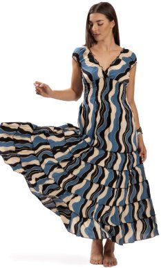. Długa sukienka PRINCESS czarno-niebieska