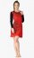 Šaty s dlhým rukávom Ayla červeno-čierne