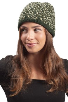 Vlněná čepice se vzorem SPIRAL zelená