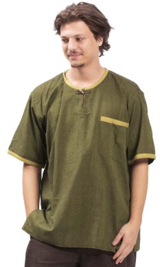 Košile / ETNO KURTA MILDRIM s krátkým rukávem zelená