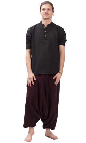 Teplé harémové kalhoty / Sultánky LAHARA CLASSIC bordó