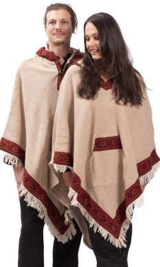 Ponczo wełniane LAHARA RUNA natur