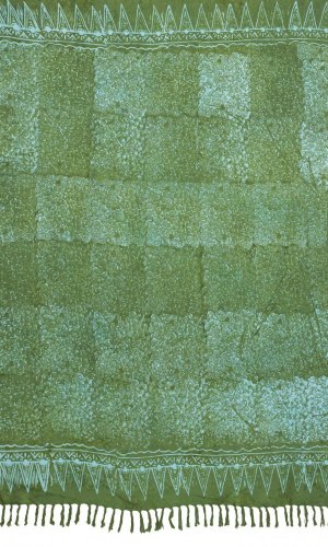 Sarong BALI BATIK SPIRAL zelený