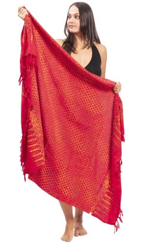 Sarong BALI BATIK czerwony XIII.