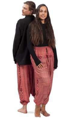 Ciepłe szarawary / Spodnie haremki BIHAR jasnoróżowy II.