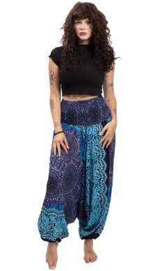 Harémové kalhoty / Sultánky THAI RINGS modré II.