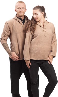 Bluza unisex z kapturem RAHUL WAFLAR beżowy