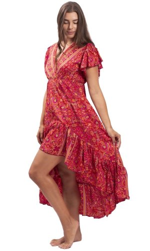 Dámské šaty dlouhé SNEHA červené III.