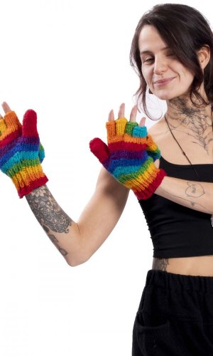 Vlněné převlékací rukavice RAINBOW