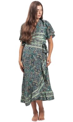 Sukienka kopertowa MAYA niebieska I.