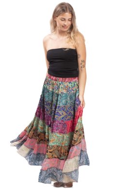 Volánová sukňa v etno štýle multicolor LXXII.