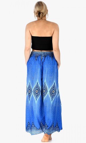 Angel pants PEACOCK ROWS tyrkysové - Velikost: L/XL