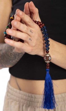 Meditační náhrdelník MALA modrý III.