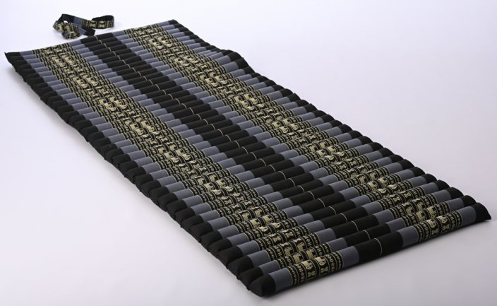 Futon rolovací černo-modrý se slony šířka 80cm