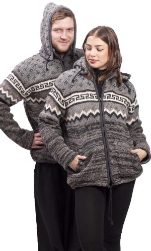 Vlněná svetrobunda tmavě šedo-hnědá