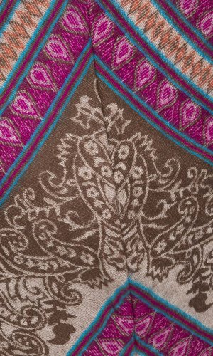 Ponczo z wzorami PANKAJ różowo-brązowy II.