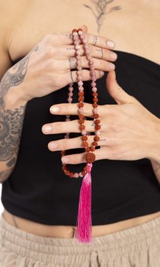 Meditační náhrdelník MALA růžový II.