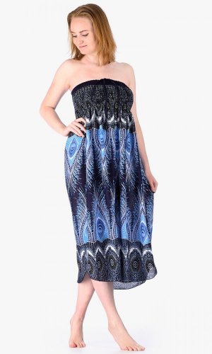 Dlouhá sukně / šaty Peacock blue