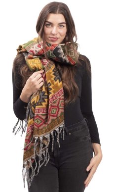 Szal INDI aztek zielony I.