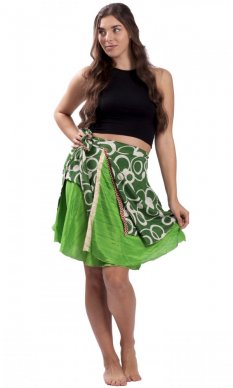 Krátká zavinovací sukně INAAYA zelená IX.