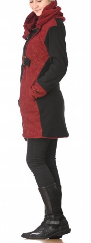 Dámsky fleecový kabát červený