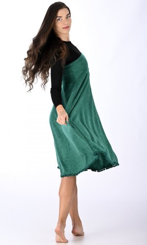 Długa ciepła spódnica Tassel zielona