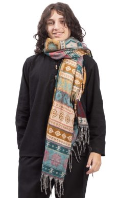 Šála INDI aztek okrová VII.