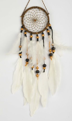 Lapač snů BEADS zlato-černý / délka 30 cm
