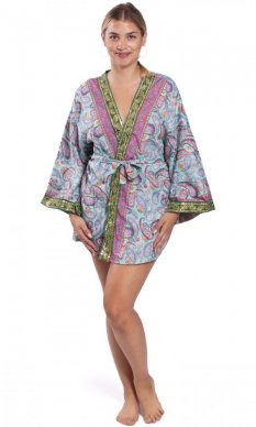 Kimono GLOS růžovo-tyrkysové