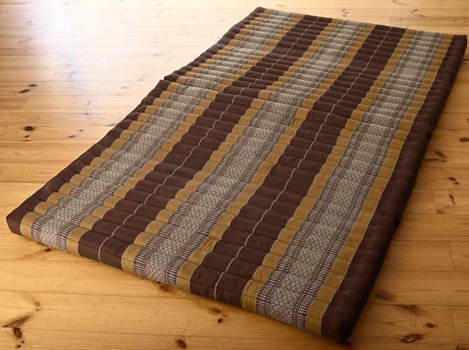 Futon składany Comfort brązowo-brązowy 120 cm