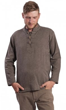 Koszula indyjska / ETNO KURTA brązowo-beżowa